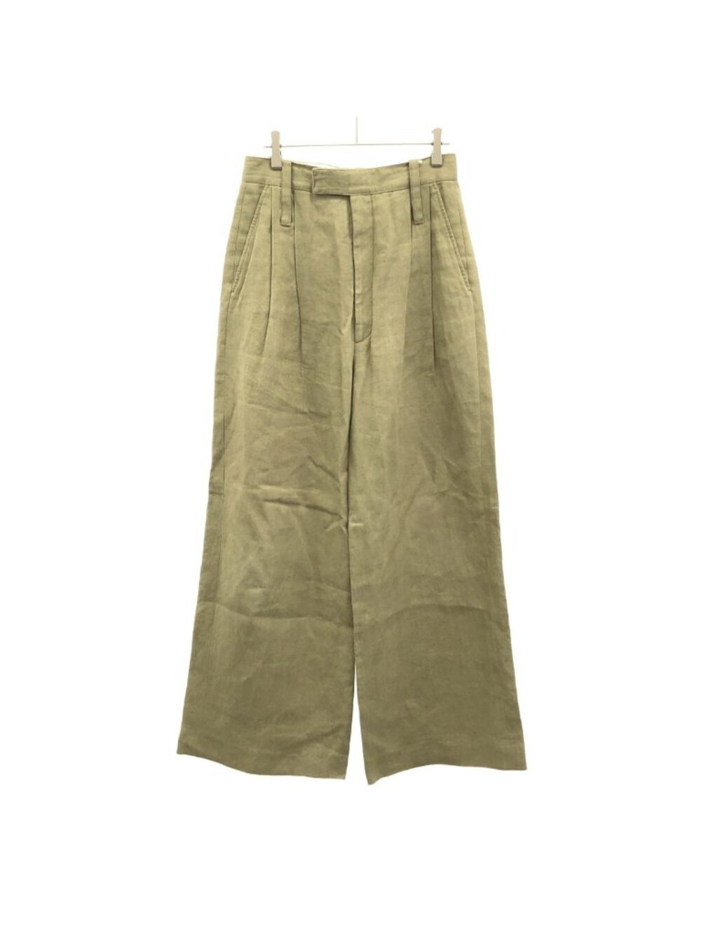 Celine by Phoebe Philo Linen Wide Tuck Trousers Pants 2 Beige 36
